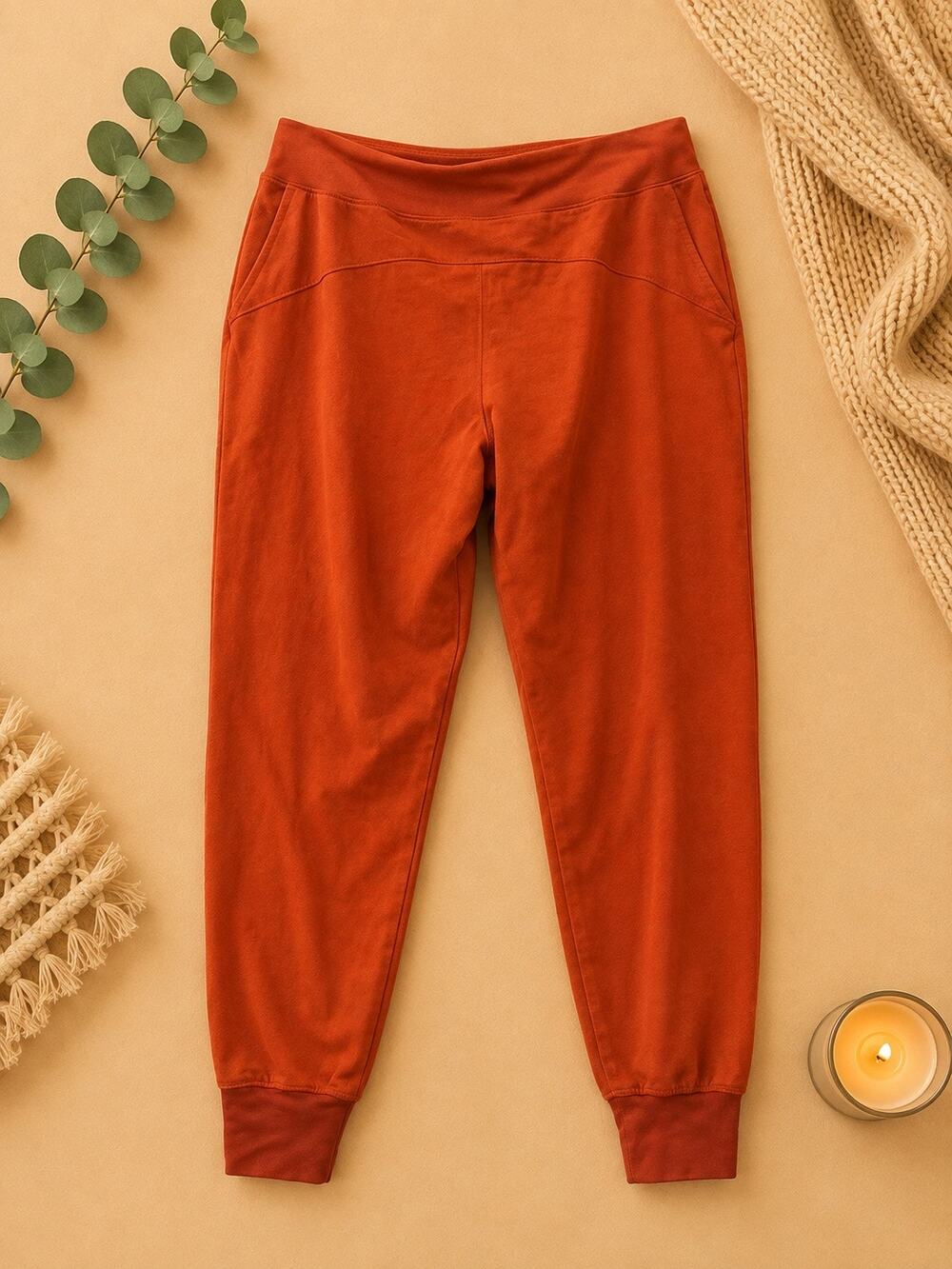 Rabbit Orange Athletic Running Casual Joggers Women Sz XL
